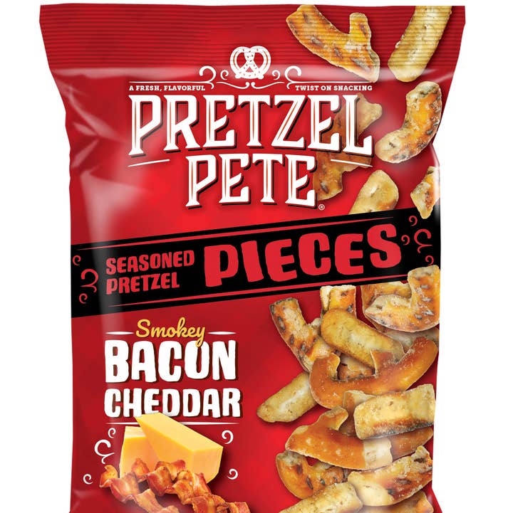 Smokey Bacon Cheddar Pretzel Pieces 9oz for wholesale by Pretzel Pete