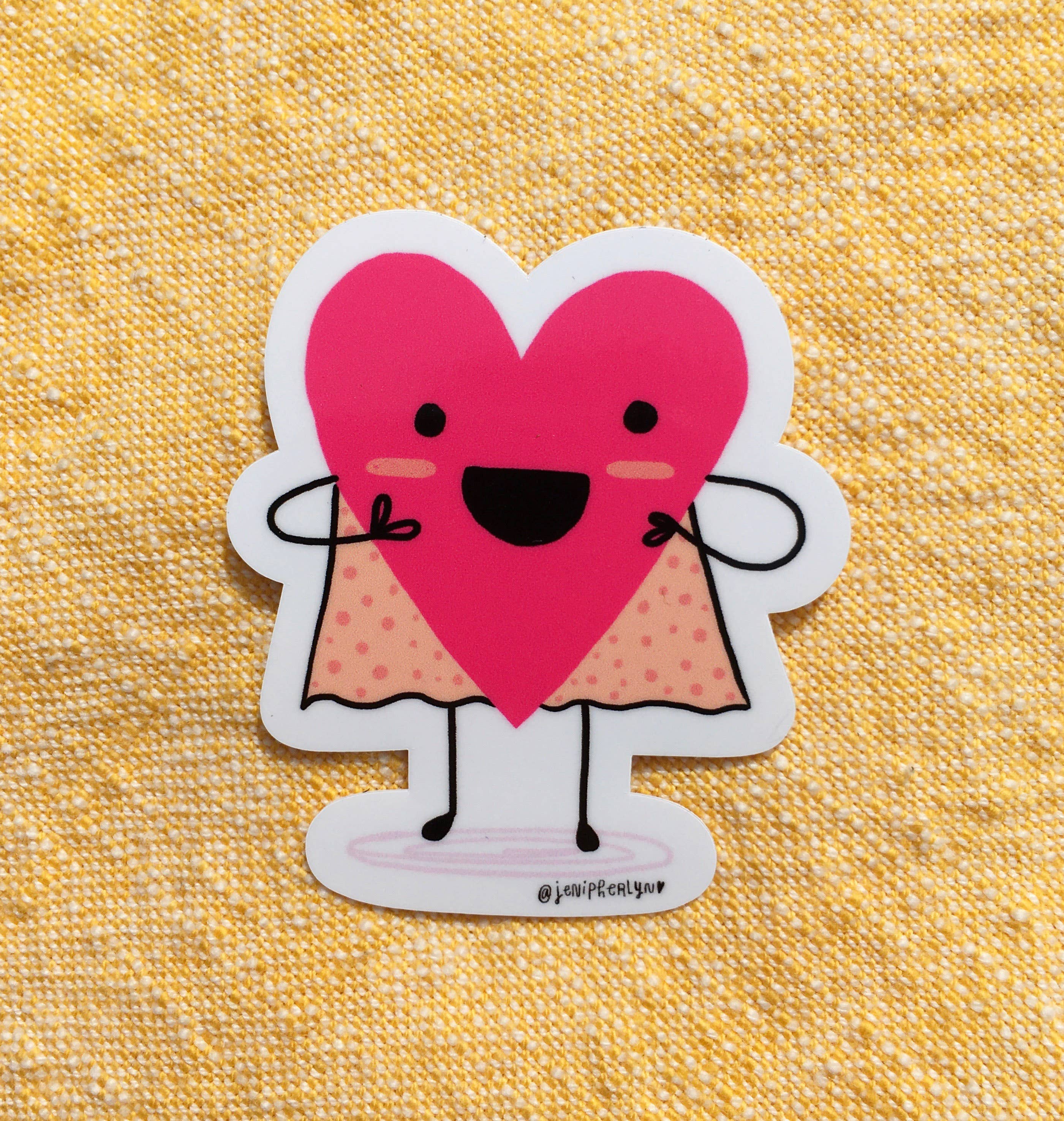 Jenipher Lyn / Nightly Doodles - Wholesale Sticker - Super Hero Heart - Kawaii Vinyl Love Sticker1