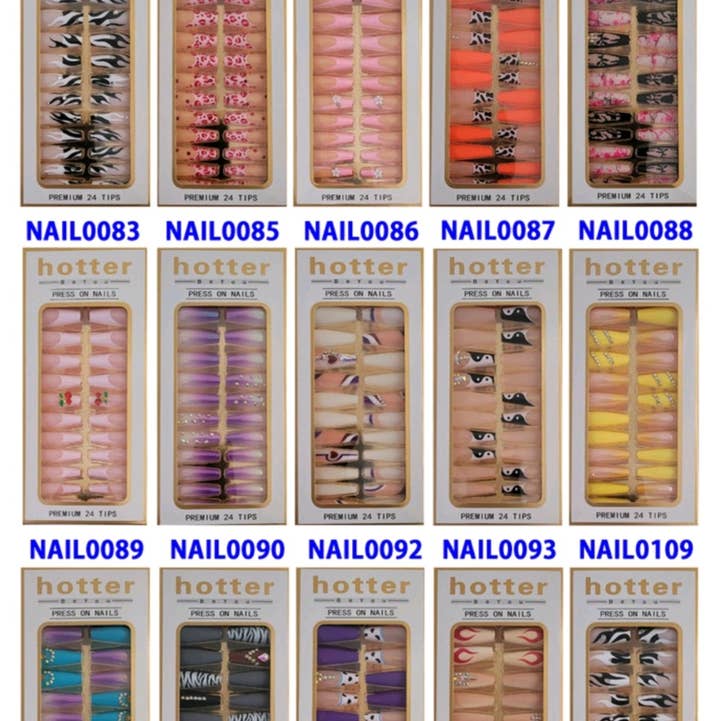 Majestic Wholesale Hotter unghie finte adesive 24 pezzi set design per la vendita all'ingrosso da parte di Majestic Wholesale