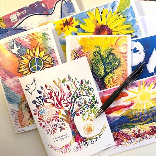 Another Creation by Michele Pulver, LLC - Wholesale Sympathy Card - 108_Flight of Matisse's Doves Jewish Sympathy Card6