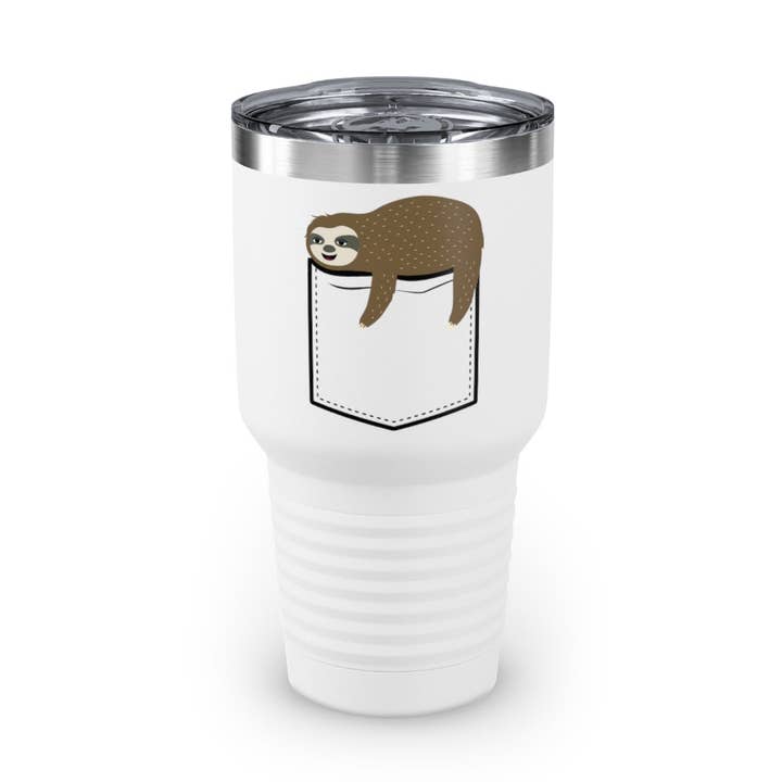 30oz Tumbler Stainless Steel Colors Humorous Sloths Laziness Sarcastic Pocket Illustration Gag Hilarious for wholesale by Teegarb LLC