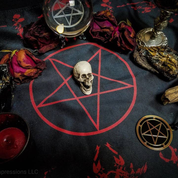 Goetic Impressions - Wholesale Tapestry/Textile - Satanic Pentagram Altar Cloth4