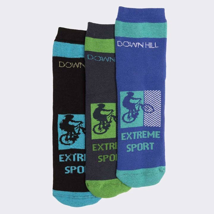 Trisnon-slip bicycle patterned children's socks in Warm Cotton (4/502A) for wholesale by Ciocca