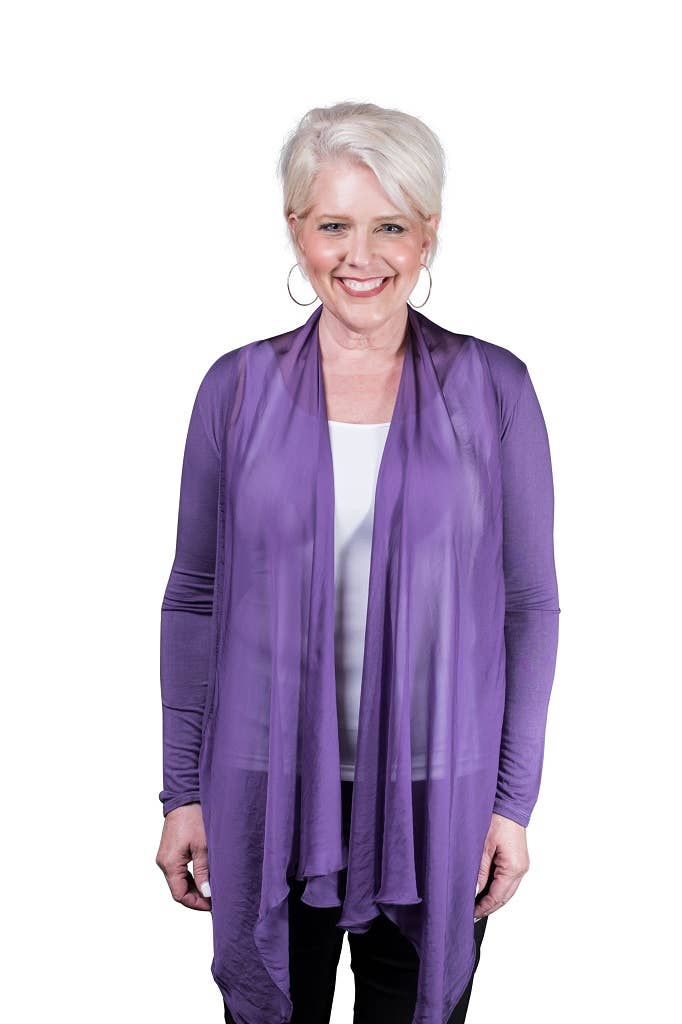 TINA Stephens Italy/Tees By Tina – wholesale Kofta - Dam – Carla Open Cardi w/Silk Trim (CLS201)33