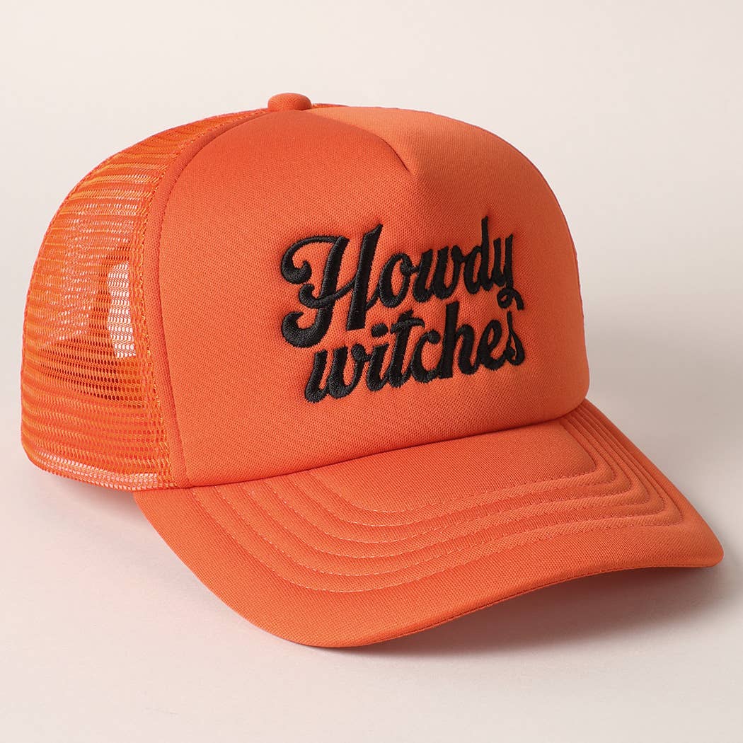 Fashion City - Wholesale Trucker Hat - Women's - Howdy Witches Embroidered Mesh Back Trucker Hat 3