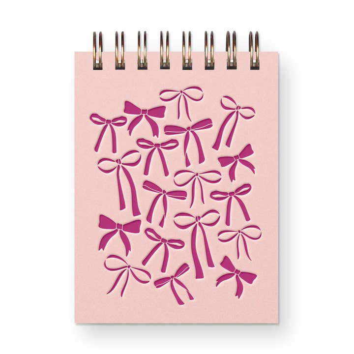Bow Pattern Mini Jotter Notebook for wholesale by Ruff House Print Shop