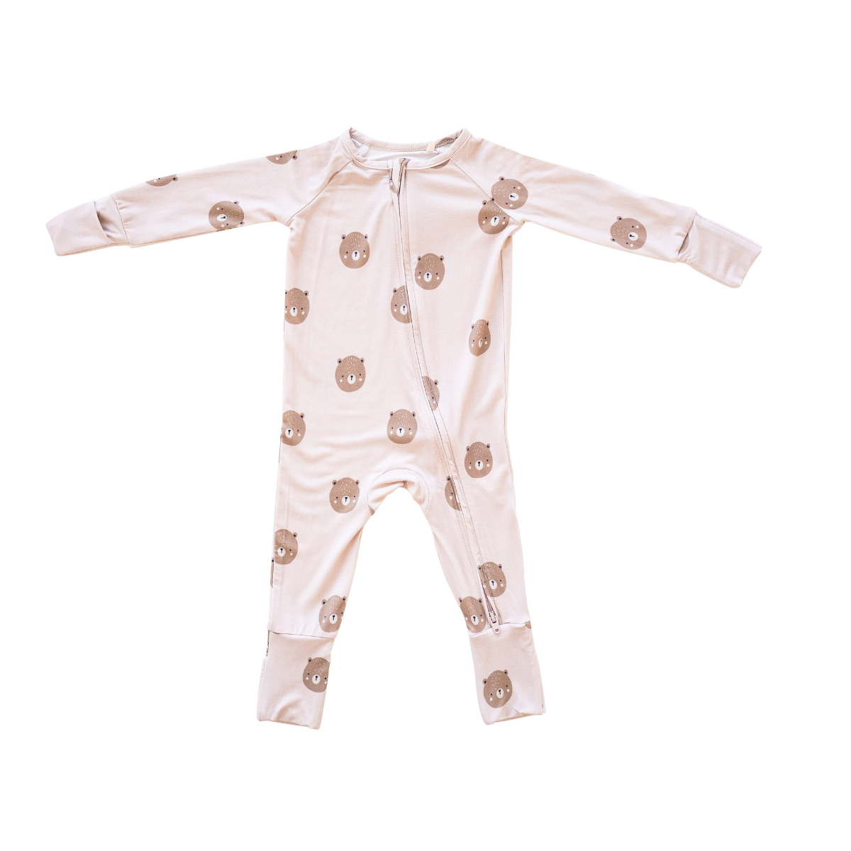 bug + bean kids - Wholesale Jumpsuit - Baby - Bamboo 2-Way Convertible Zip Romper - Teddy | Unisex (0-24m)0