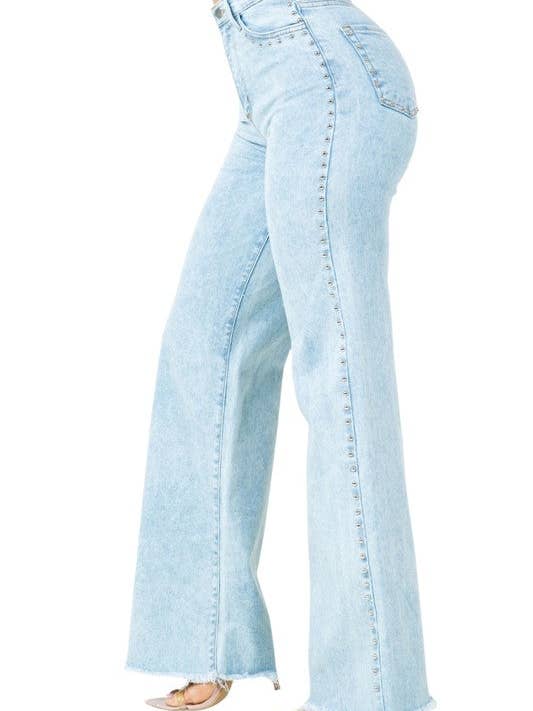 Brooklyn Studded BootCut High Rise Jeans for wholesale by Prestige Boutique