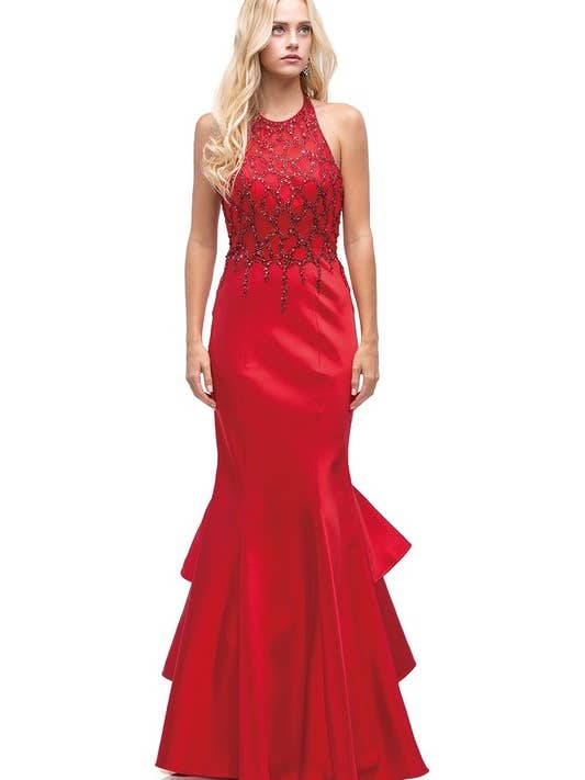 Robe de bal à jupe sirène à volants pour la vente par Dancing Queen Dress