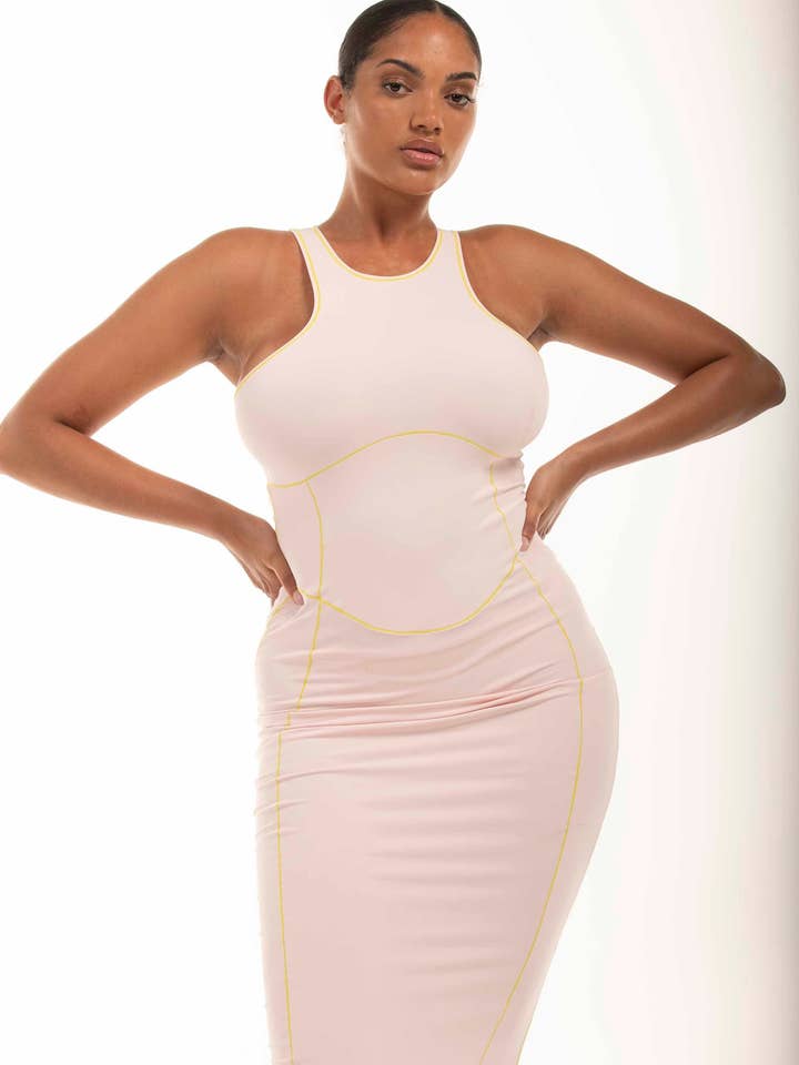 Racer Midikleid - Babyrosa für den Großhandel von ELLEN-CLO