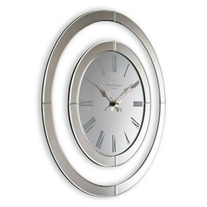 One Six Eight London - Wholesale Wall Clock - Hamptons 50cm Glass Wall Clock