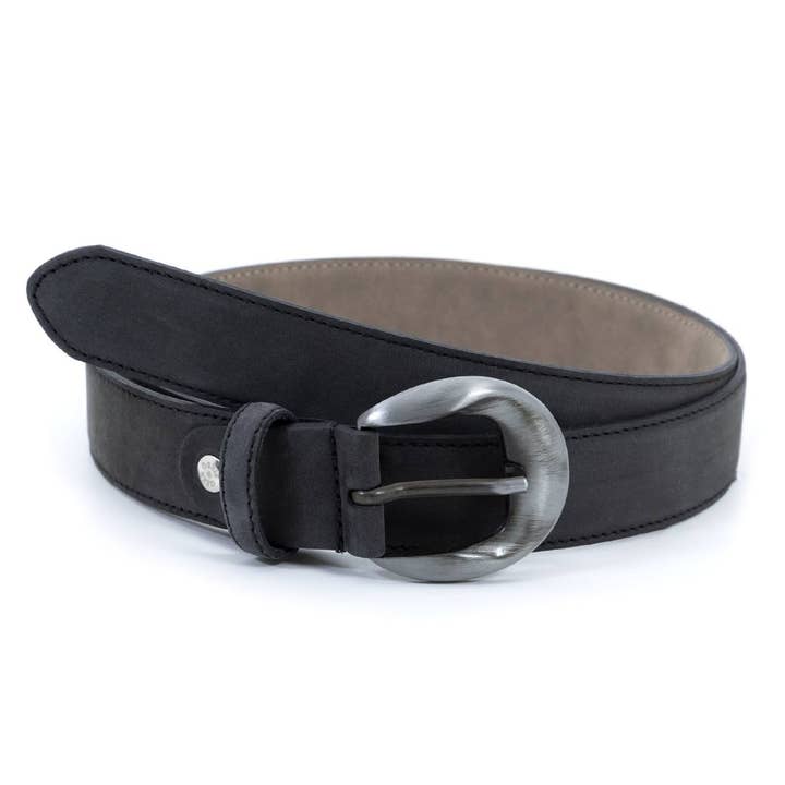 WB-NOBELLA-ANTHRACITE women's grey suede belt for wholesale by Ortiz & Reed