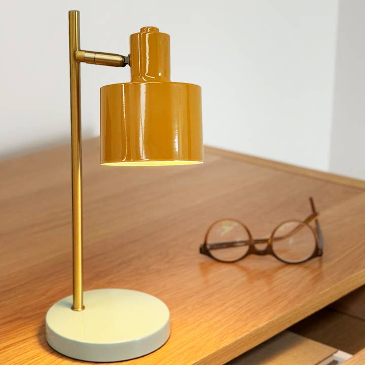 Lampada da tavolo ricaricabile mini LED Ocean curry/turchese per la vendita all'ingrosso da parte di Dyberg Larsen