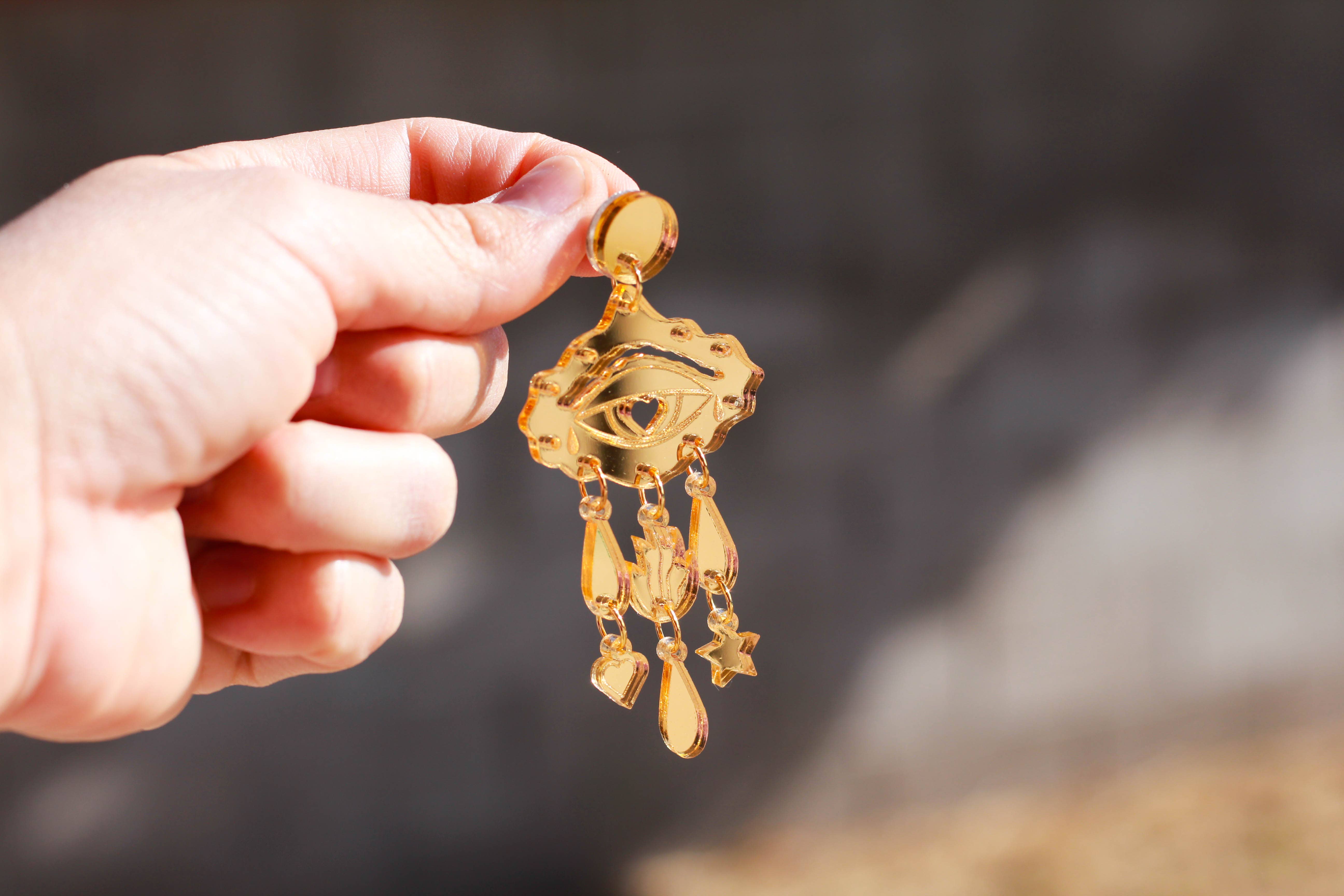 LUNA & SAYA - Wholesale Dangle Earrings - Sacred Eyes Dangles | Acrylic Statement Earrings1