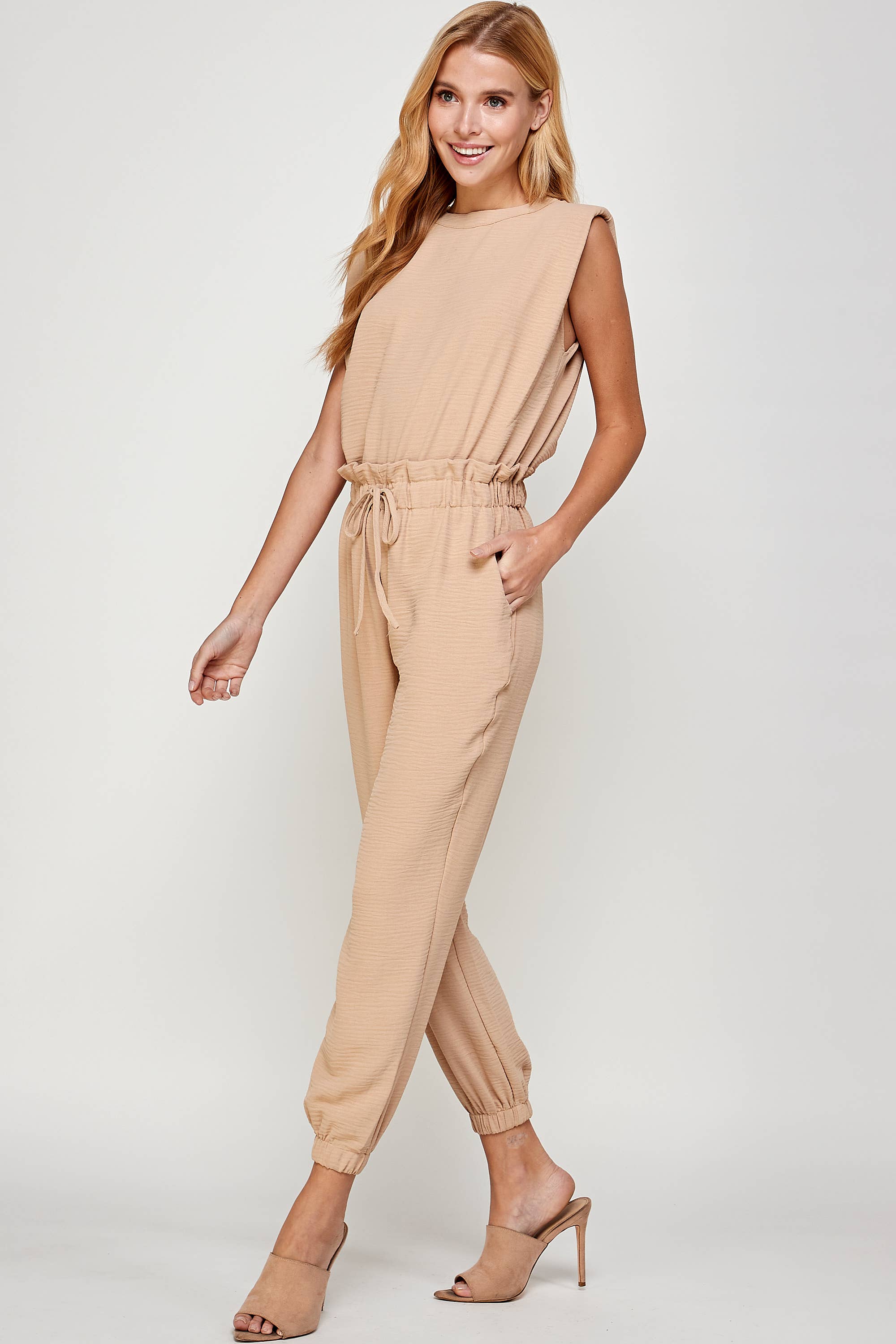 Strut & Bolt – wholesale Jumpsuit – Women's – Shoulder Muscle Padded Sleeveless Jogging Jumpsuit1