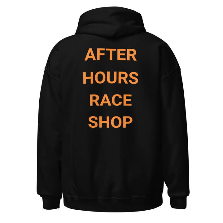 Felpa con cappuccio unisex After Hours Race Shop per la vendita all'ingrosso da parte di Howlydog Studios