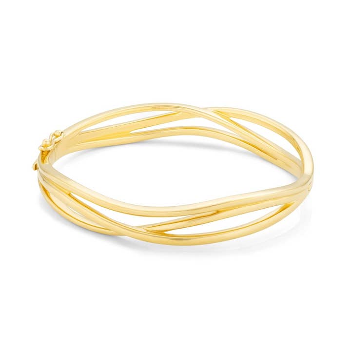 Wave Gold Bangle - Ripple for wholesale by Lulu B London