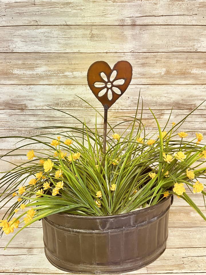 Heart GARDEN FRIEND Plant Stake Valentines Garden for wholesale by Universal Ironworks USA