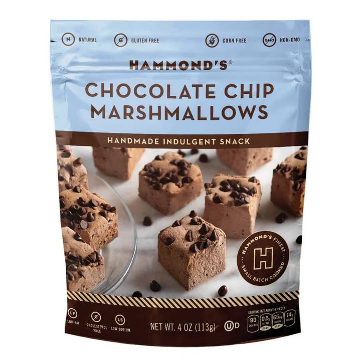 Handmade All-Natural Marshmallows - Chocolate Chip - 4oz Bag for wholesale by Hammond's Candies