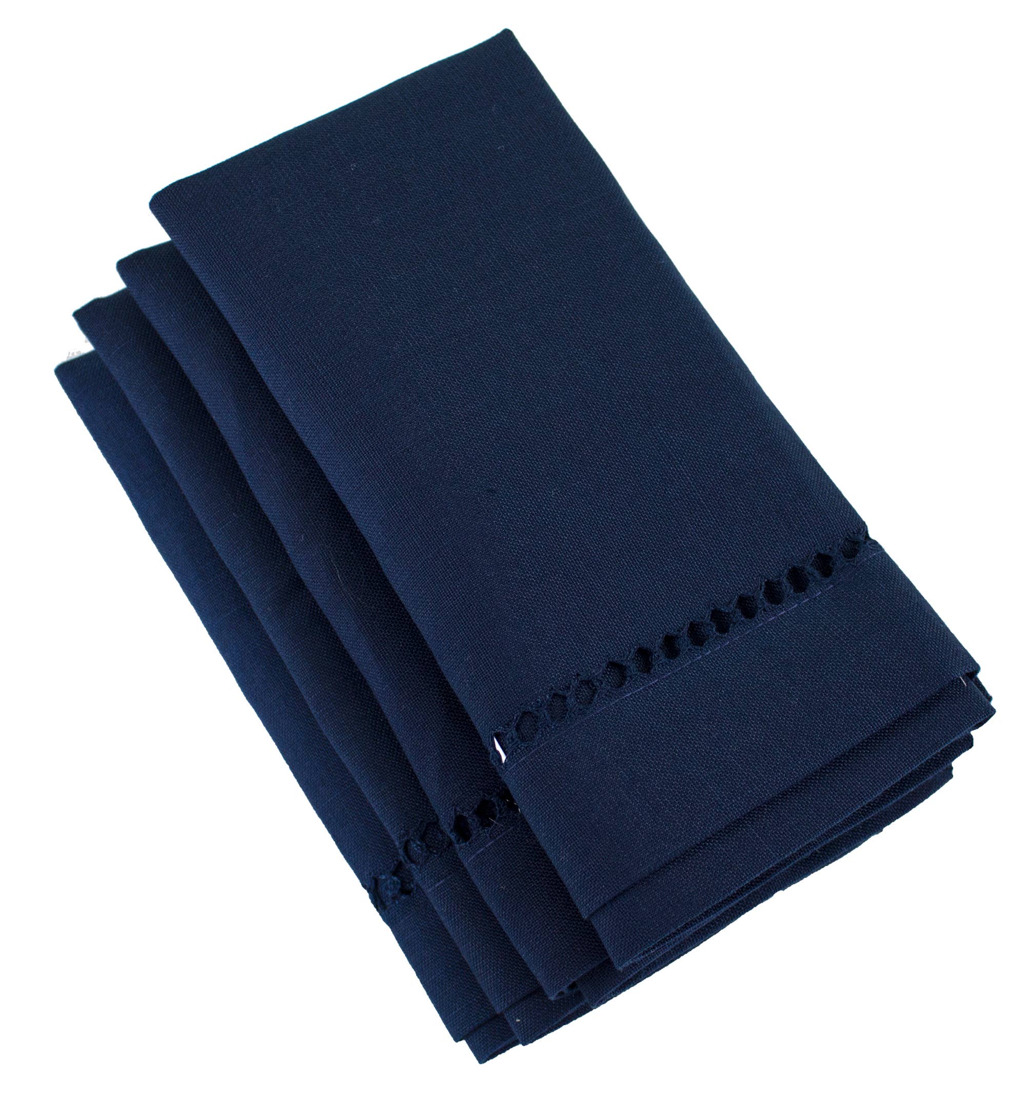 Fennco Styles – wholesale Dinner & cloth napkin – Navy Blue Hemstitch 18" Cloth Dinner Napkin1