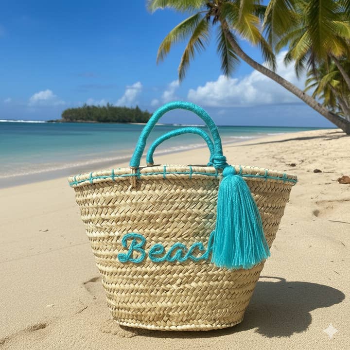 craftberber - Wholesale Beach Bag - Handwoven Boho Tassel Bag, Straw Basket, Beach bag, tote bag1