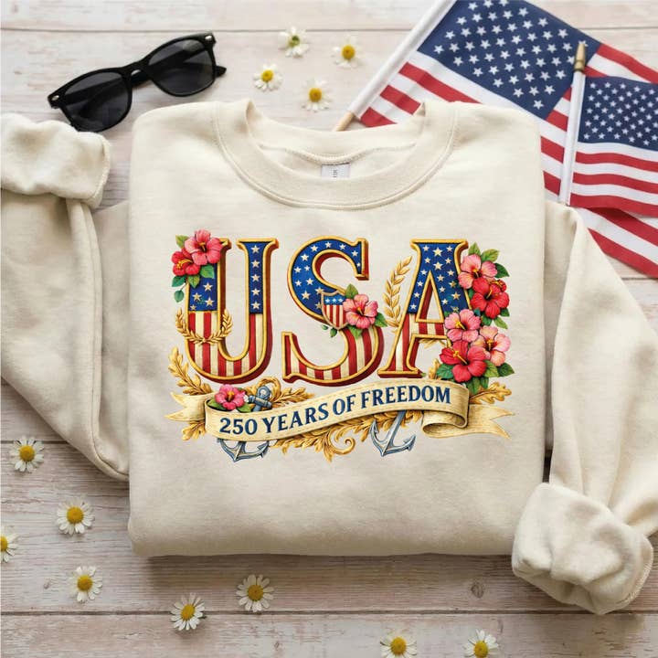 America 250th Anniversary Sweatshirt and Hoodie X715 for wholesale by MAYA TX