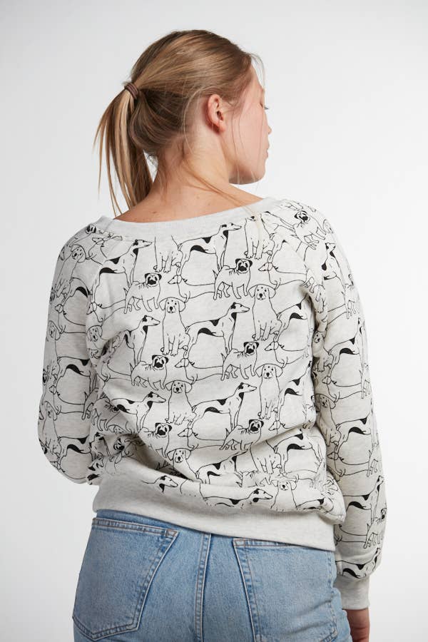 GREY All Over Dogs Print Sweatshirt for wholesale on Faire2