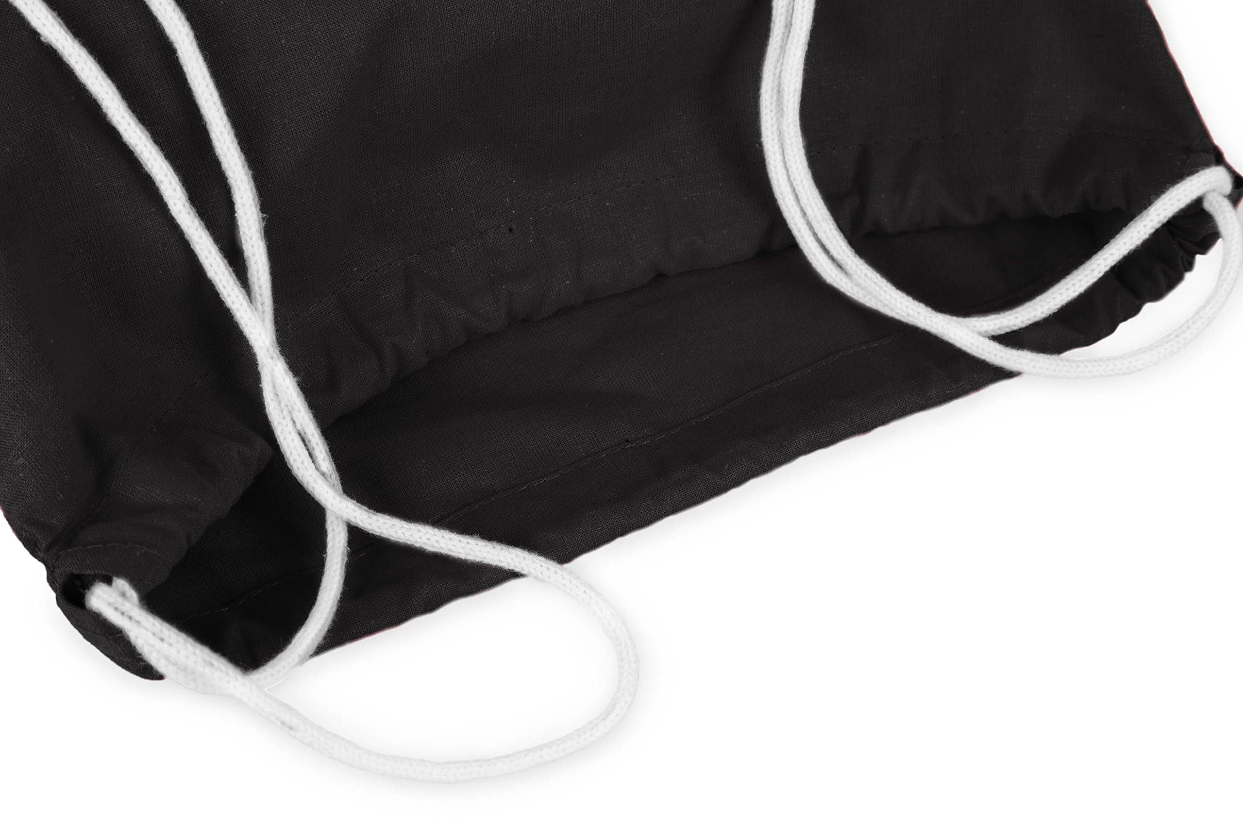 Crover - Wholesale Drawstring Bag - Unisex - 14"x18" Cotton Canvas Drawstring Backpack – Black1