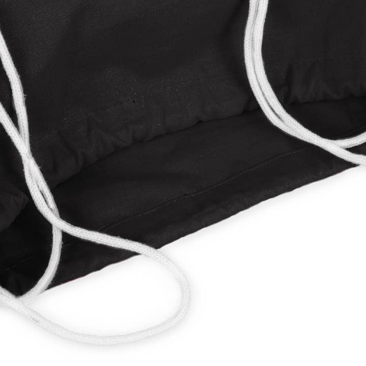 Crover - Wholesale Drawstring Bag - Unisex - 14"x18" Cotton Canvas Drawstring Backpack – Black1