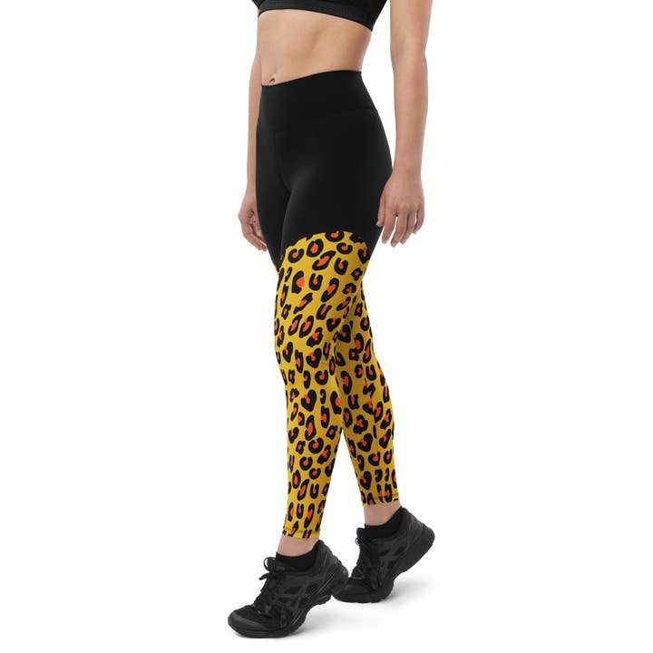 Yellow Fire Cheetah - Legging de sport pour la vente par GymLeggs