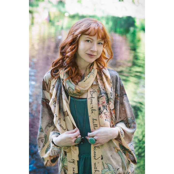 Market of Stars (Worldwide) - Wholesale Scarf - Women's - Lovelight Scarf with woodland deer, swallow & poetry6