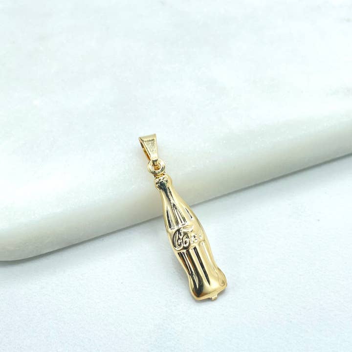 DIJU Jewelry - Wholesale Individual Charm/Pendant - 18k Gold Filled Vintage Coca-Cola Bottle Drink Soda Charm, Cola Coke Bottle Vintage Style Charms Pendant Wholesale Jewelry Making Supplies1