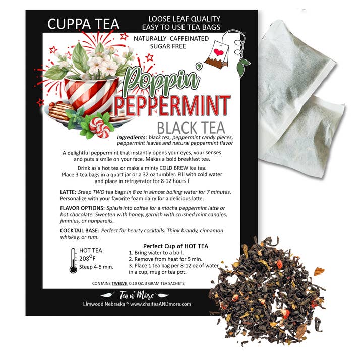 Poppin Peppermint Black Tea - CUPPA for wholesale by Tea n' More