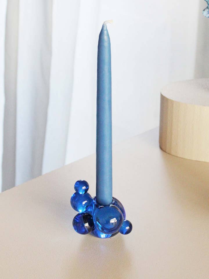Bubble candle holder, blue for wholesale by Stences