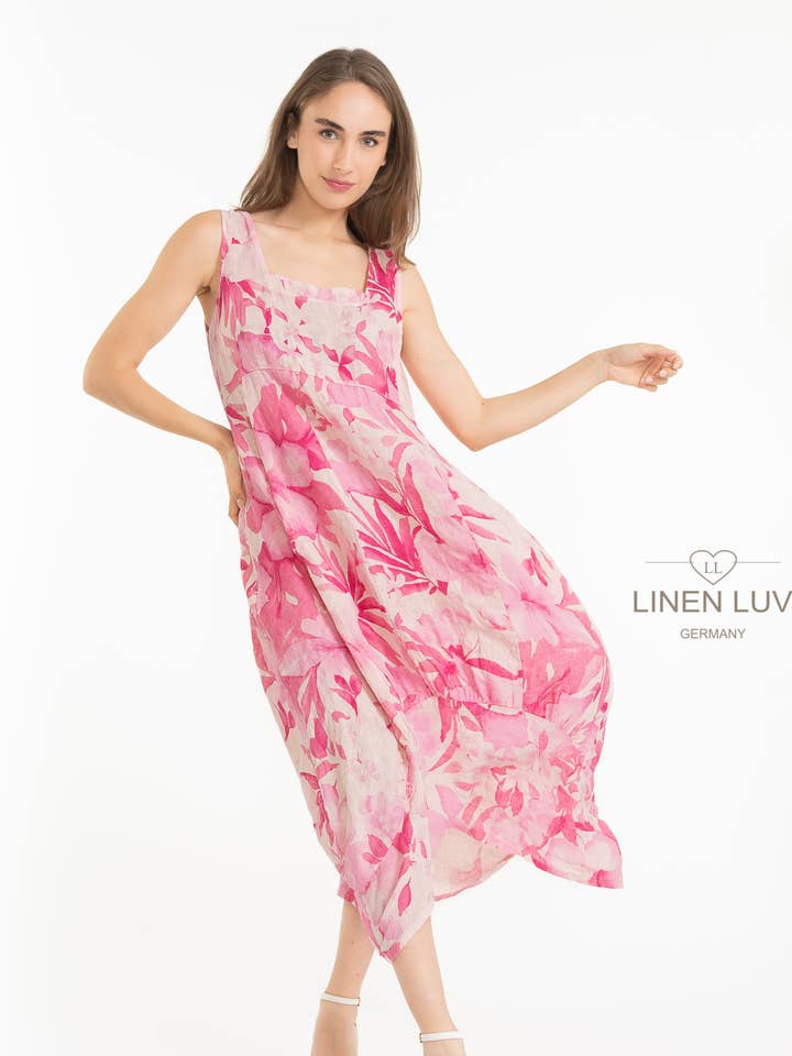 SS25 - Vestido de Lino Francés Linen Luv (TP1613-90) para venta al por mayor de LINEN LUV