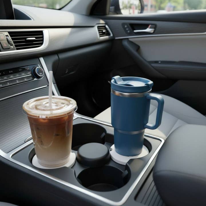 Designs by Mysh - Wholesale Car Coaster - Women's - Cat Mom Ceramic Car Coaster Set – 2.56" Black Paw Print Design for Pet Lovers1