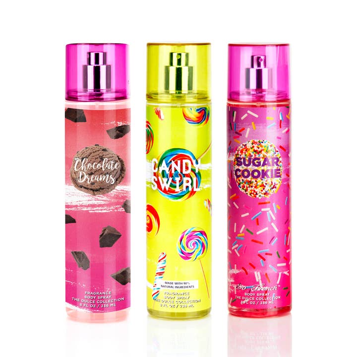 So French Perfumes - Vente Brume/eau visage et corps - Ensemble de 3 brumes pour le corps Wonderland de la collection Dulce0