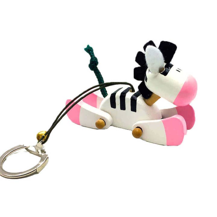 Zebra Wooden Keychain for wholesale by giftland