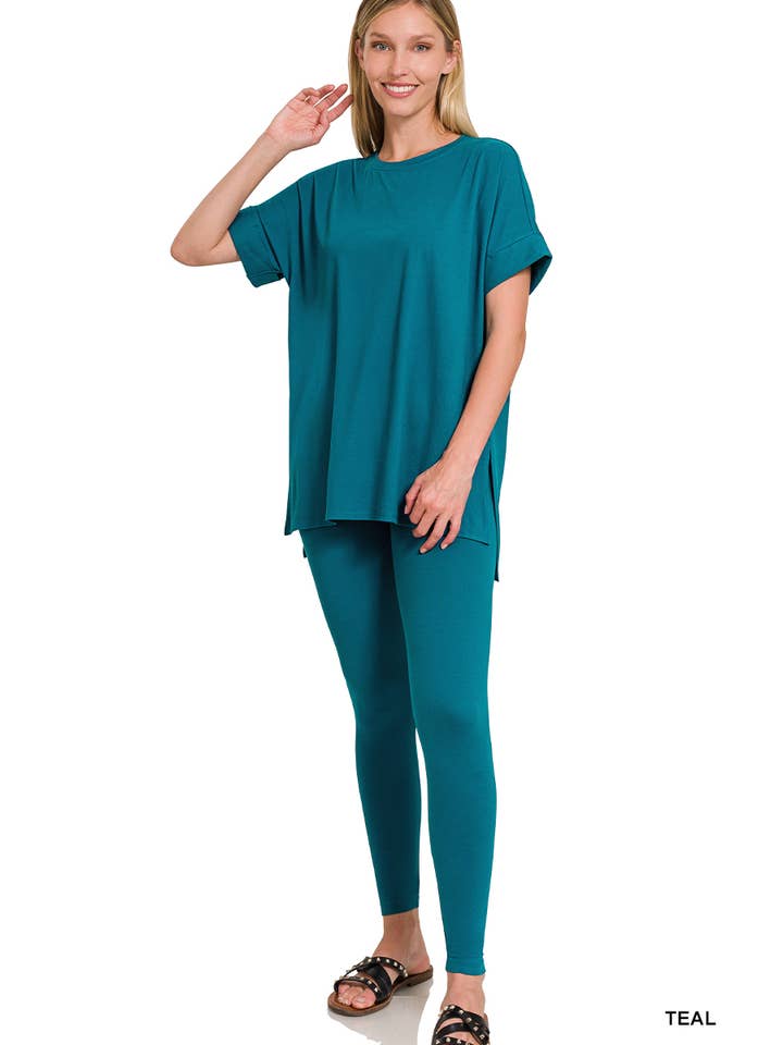 42POPS – Großhandel Loungewear-Set – Damen – Mikrofaser-Oberteil & Leggings 2-teiliges Set30