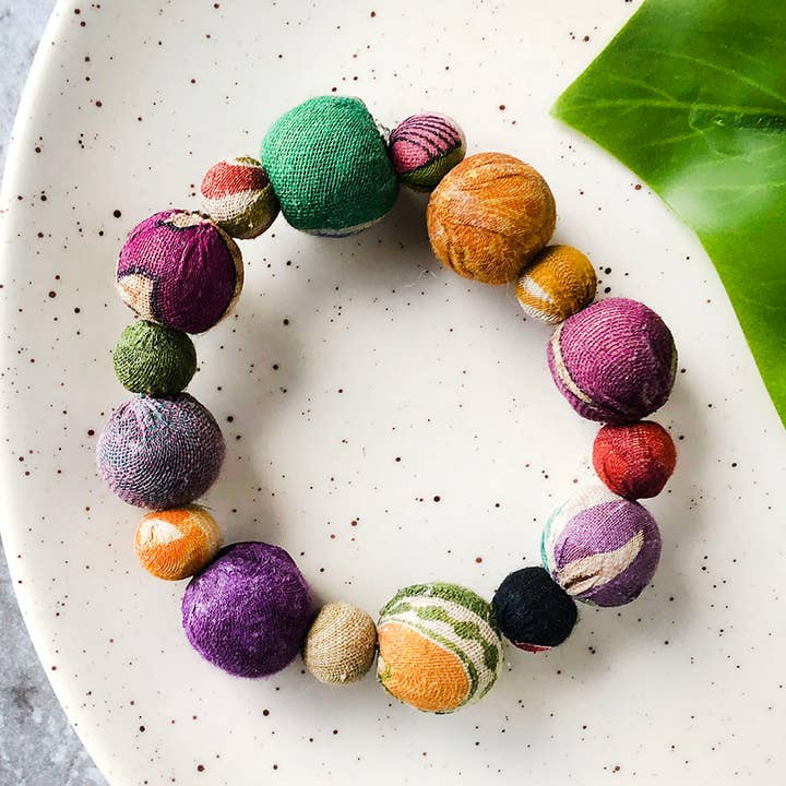 Betty Bauble Kantha Bracelet for wholesale by WorldFinds