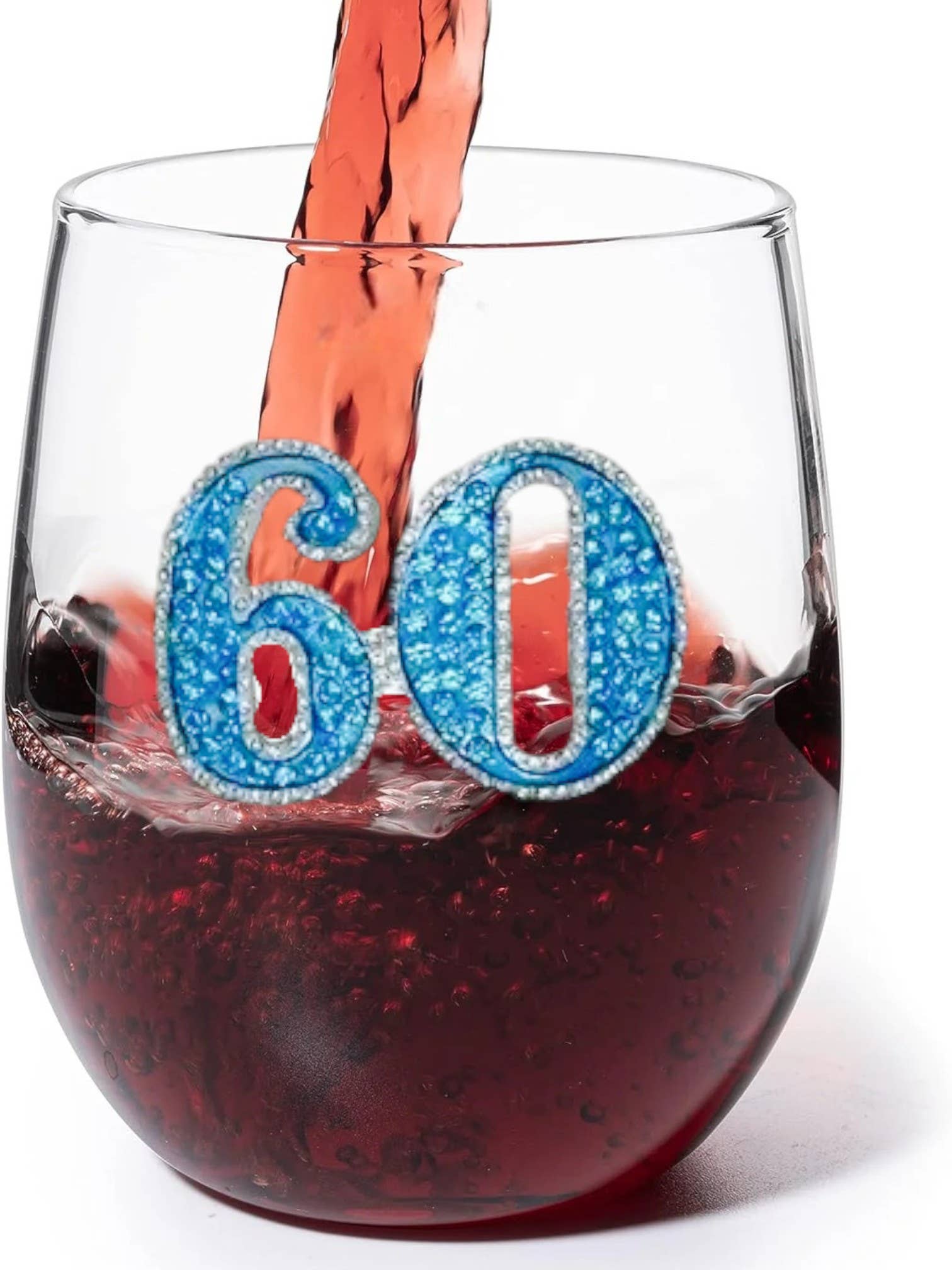 The Queens' Jewels® - Vente Verres à vin - Verre à vin sans pied orné de bijoux pour le 60e anniversaire2