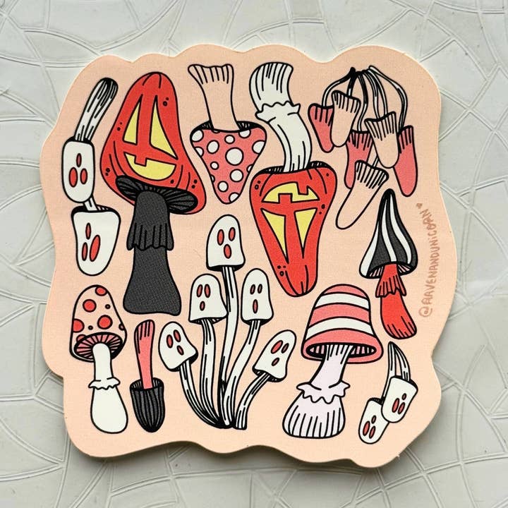 Spooky Mushrooms Sticker for wholesale by Raven + Unicorn