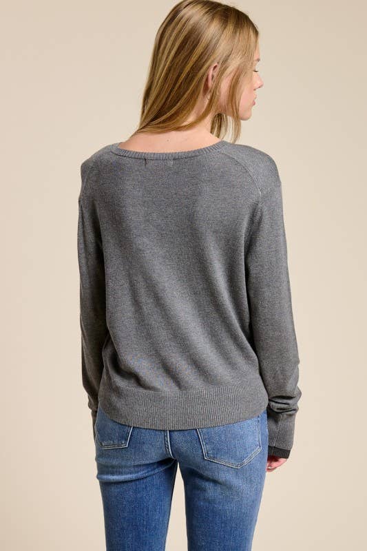 Charlotte Avery - Wholesale Cardigan - Dames - Cardigan met contrasterende manchetten van kasjmiermix10