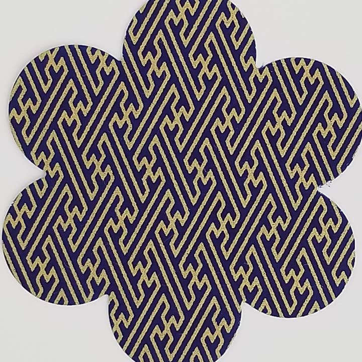 005 Navy and Gold Sayagata Chiyogami for wholesale by Sweet Space Studio