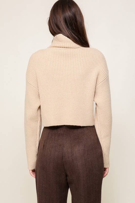 OATMEAL Mock Neck Layer Me Fall Sweater for wholesale on Faire5