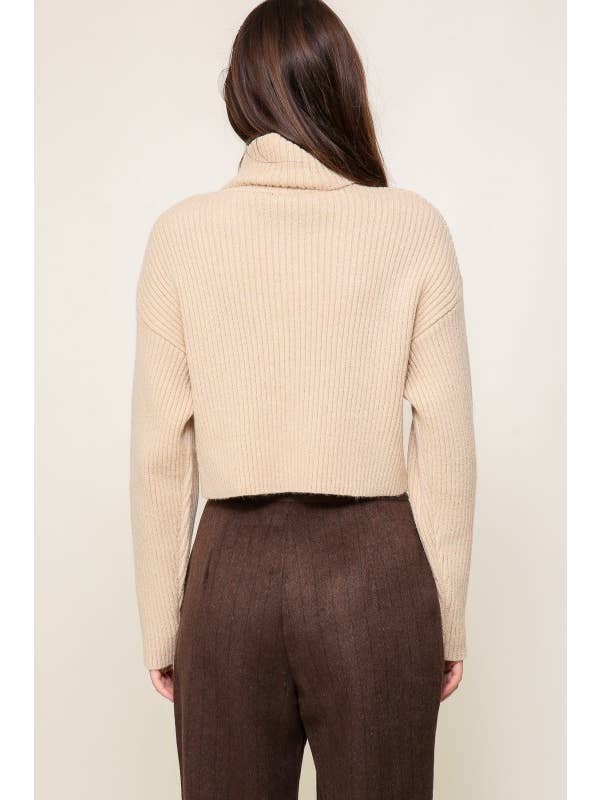 OATMEAL Mock Neck Layer Me Fall Sweater for wholesale on Faire5