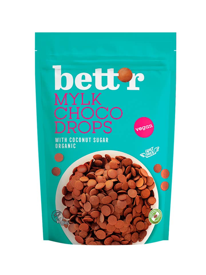 Choco Drops Mylky, Bio, bett'r, 200g for wholesale by Smart Organic