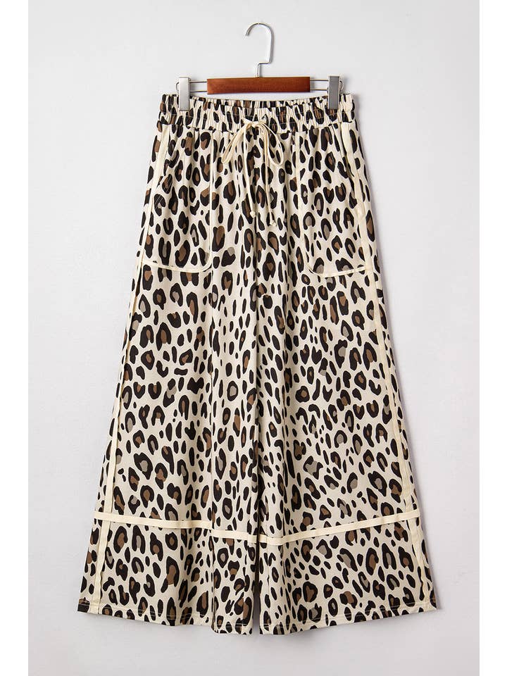 66 Khaki Leopard Wide Leg Cropped Pants (S-4X) for wholesale on Faire1