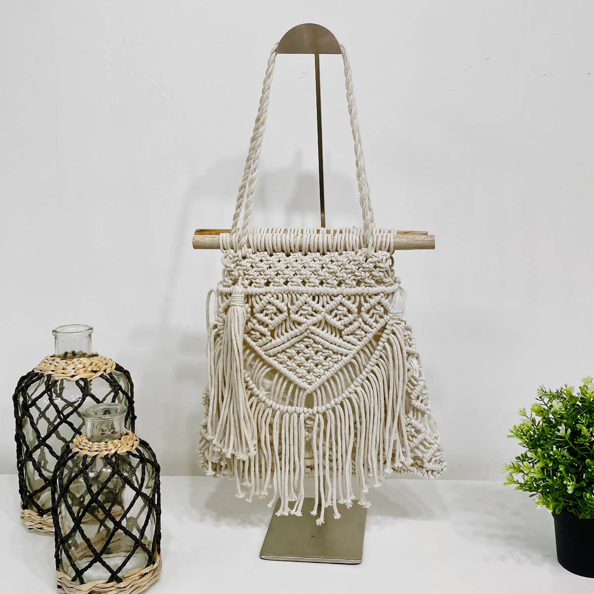 Anju Jewelry - Wholesale Beach Bag - Coco Bag - Cotton macrame handbag with cotton lining3