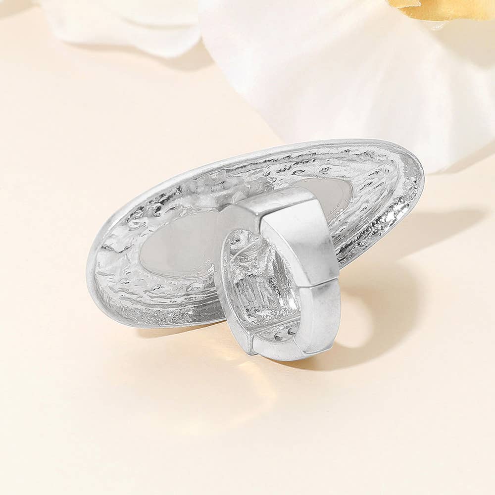 Sensibling Corp. - Wholesale Cocktail/gelegenheidsring - Gedurfde Abstracte Ovale Natuursteen Stretch Ring6